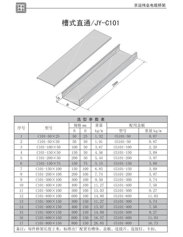 鍍鋅電纜橋架規(guī)格型號(hào)表